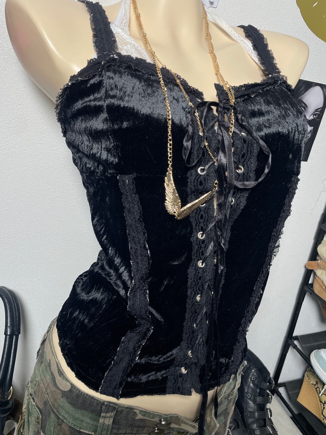 벨벳 레이스 나시 상품이미지4