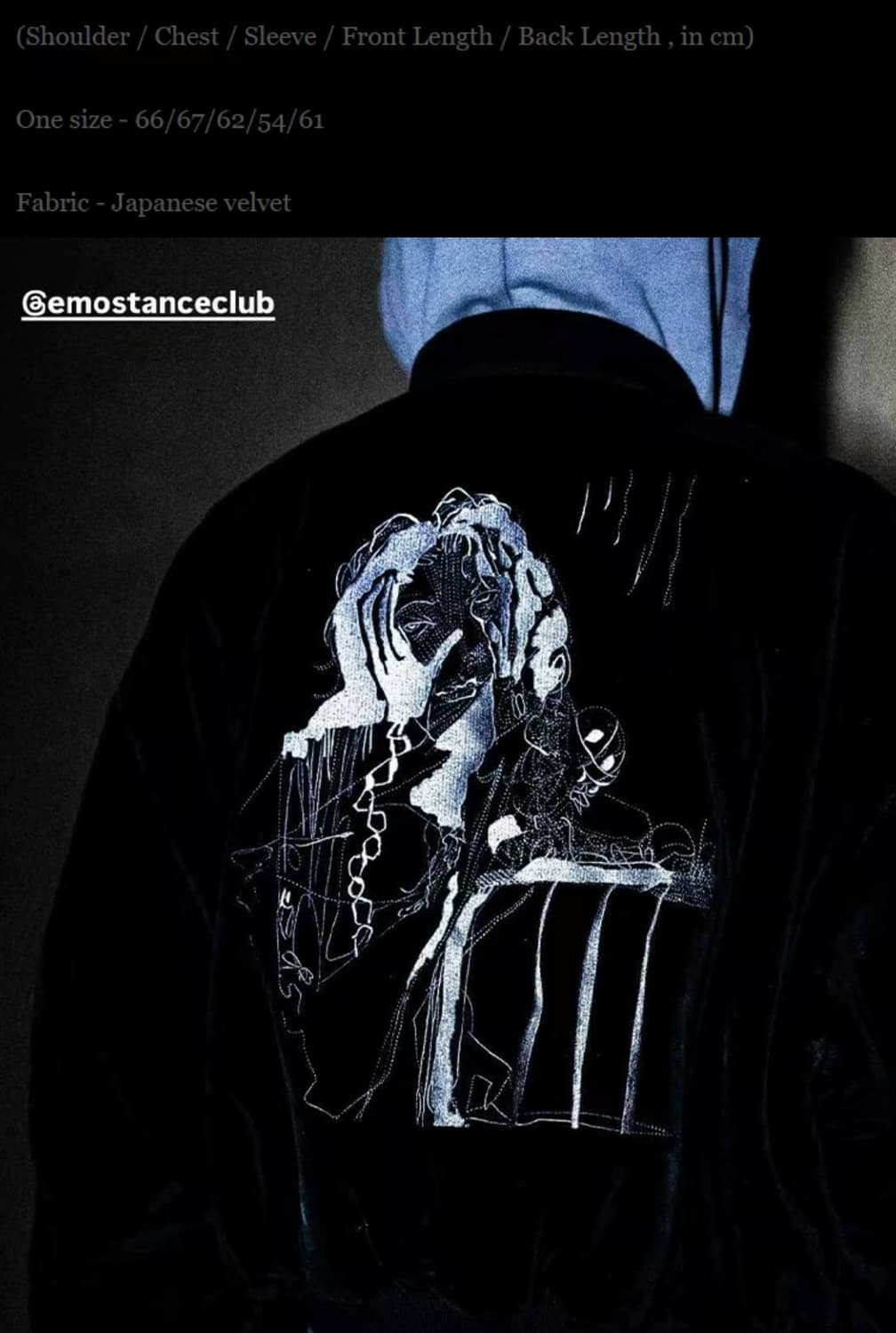 급처 에모스탠스 자수 벨벳 봄버 팝니다. 상품이미지2