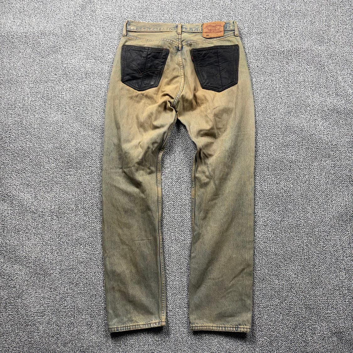 리바이스 501 Uk 레더 포켓 디스트로이드 워싱 데님 팬츠 상품이미지3