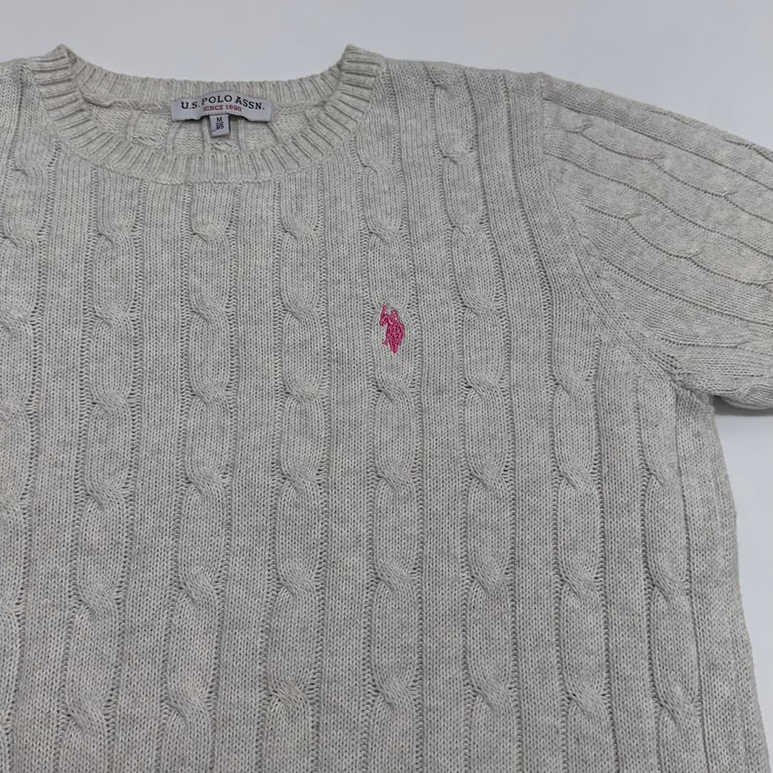 유에스 폴로 에센 us polo assn 꽈배기 반팔 니트 상품이미지3