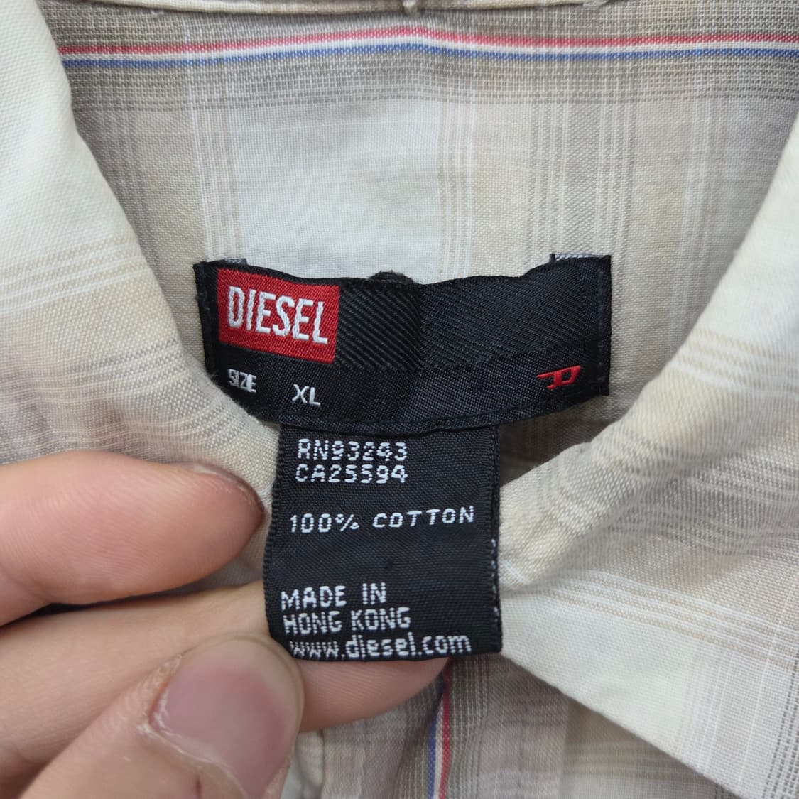 디젤 체크 반팔 셔츠 여XL 상품이미지5
