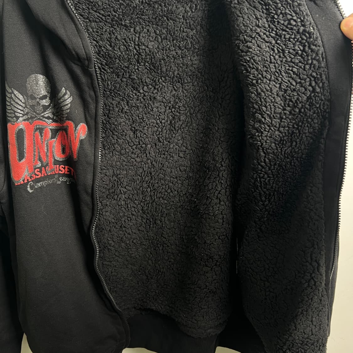 클래시 어헤드 펑크 패치 블랙 퍼 후드집업 L 상품이미지9