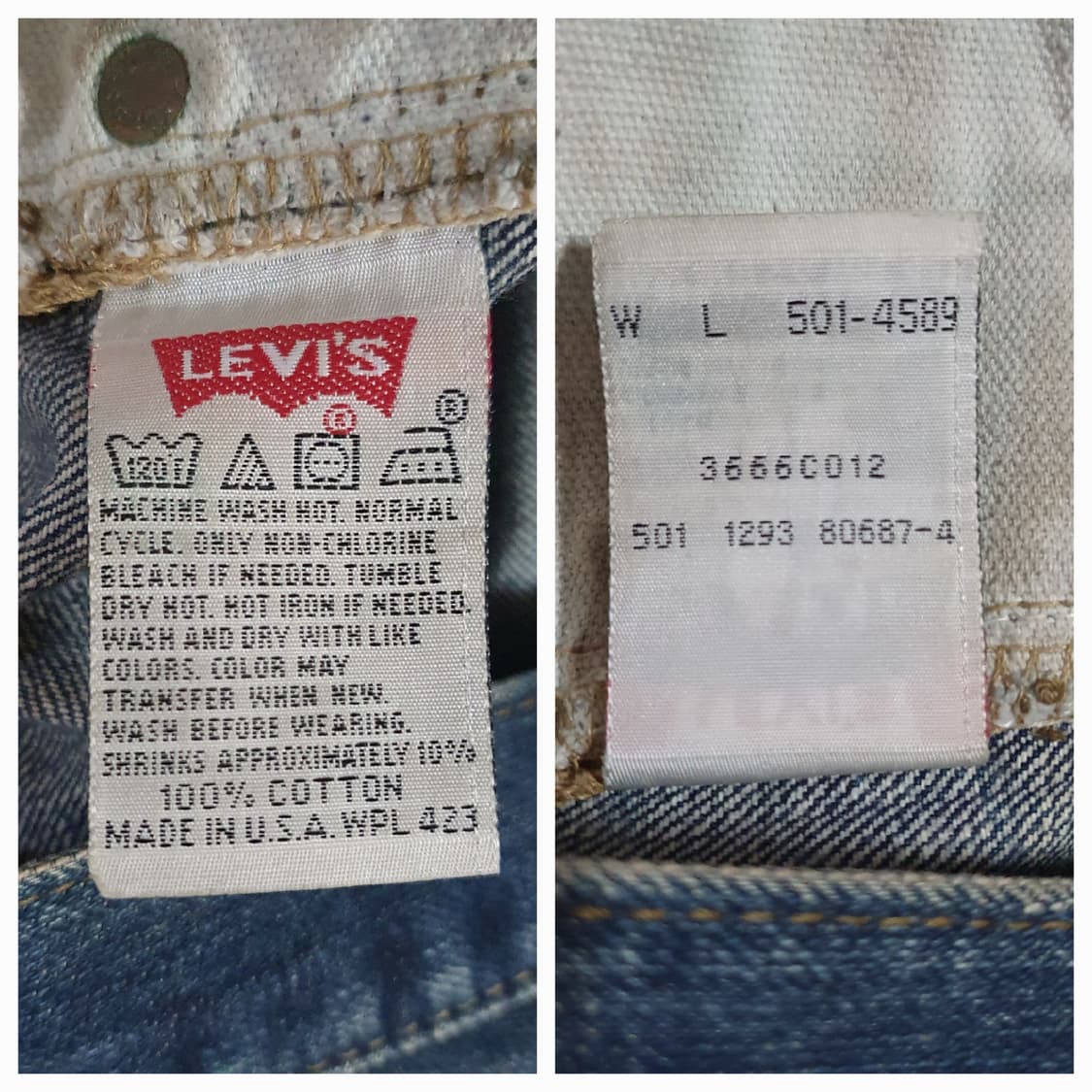 90s LVC 리바이스 USA 501-0657 셀비지 더티 데님 30 상품이미지10