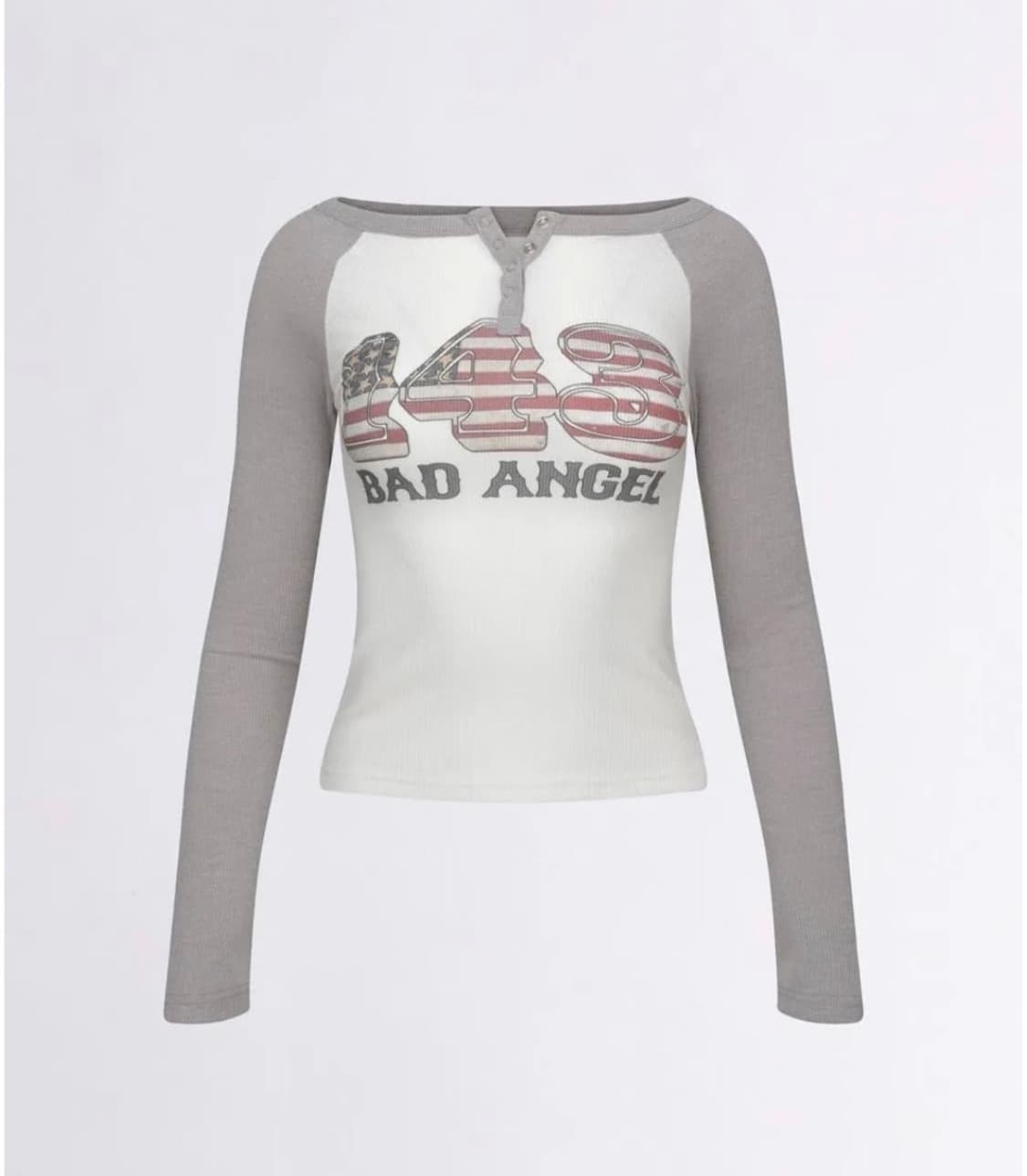 스컬프터 플래그 레글런 티셔츠 그레이 flag raglan t shirt 상품이미지1