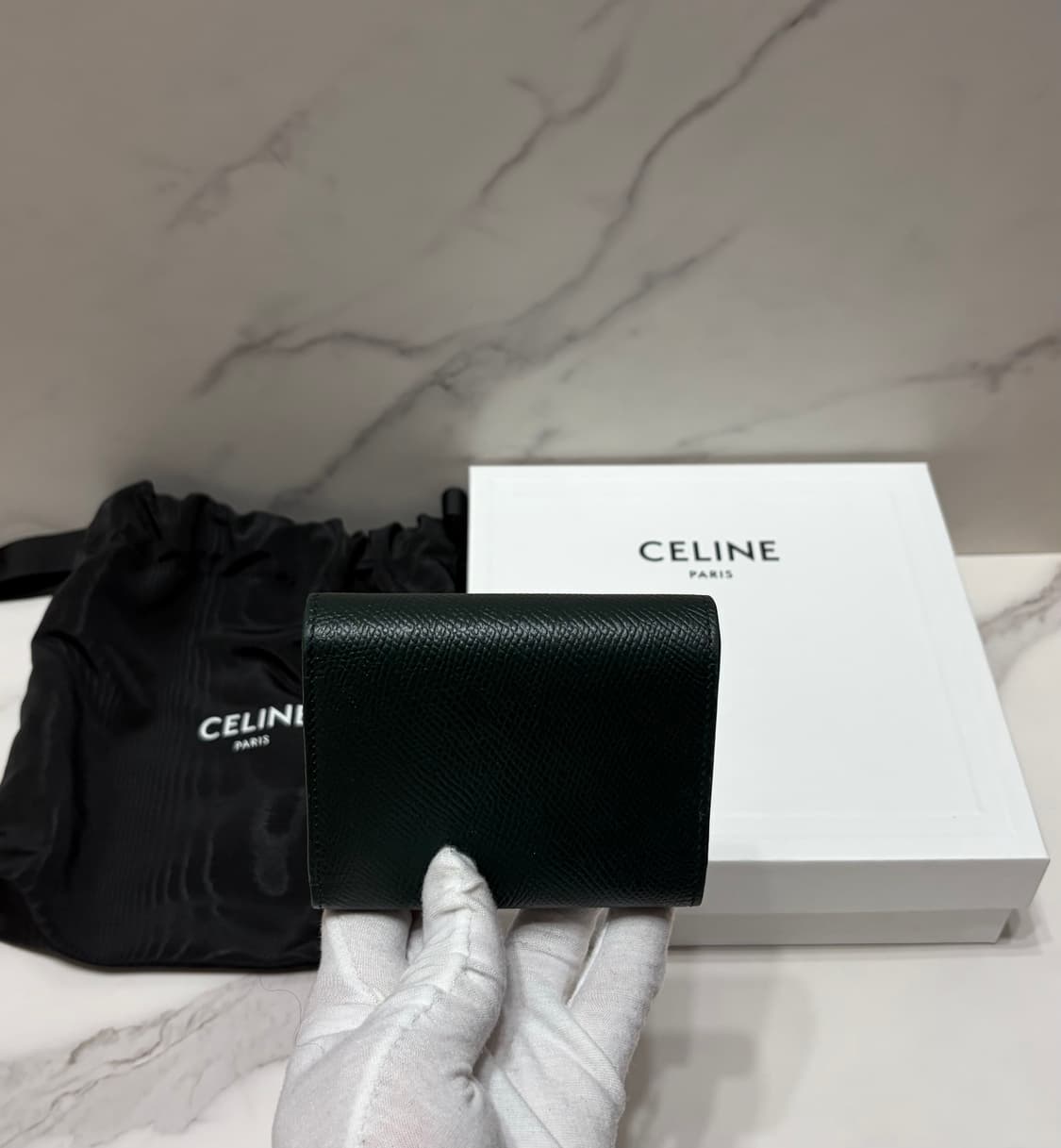 [정품] S급 셀린느 트라이폴드 중지갑 올리브 상품이미지2