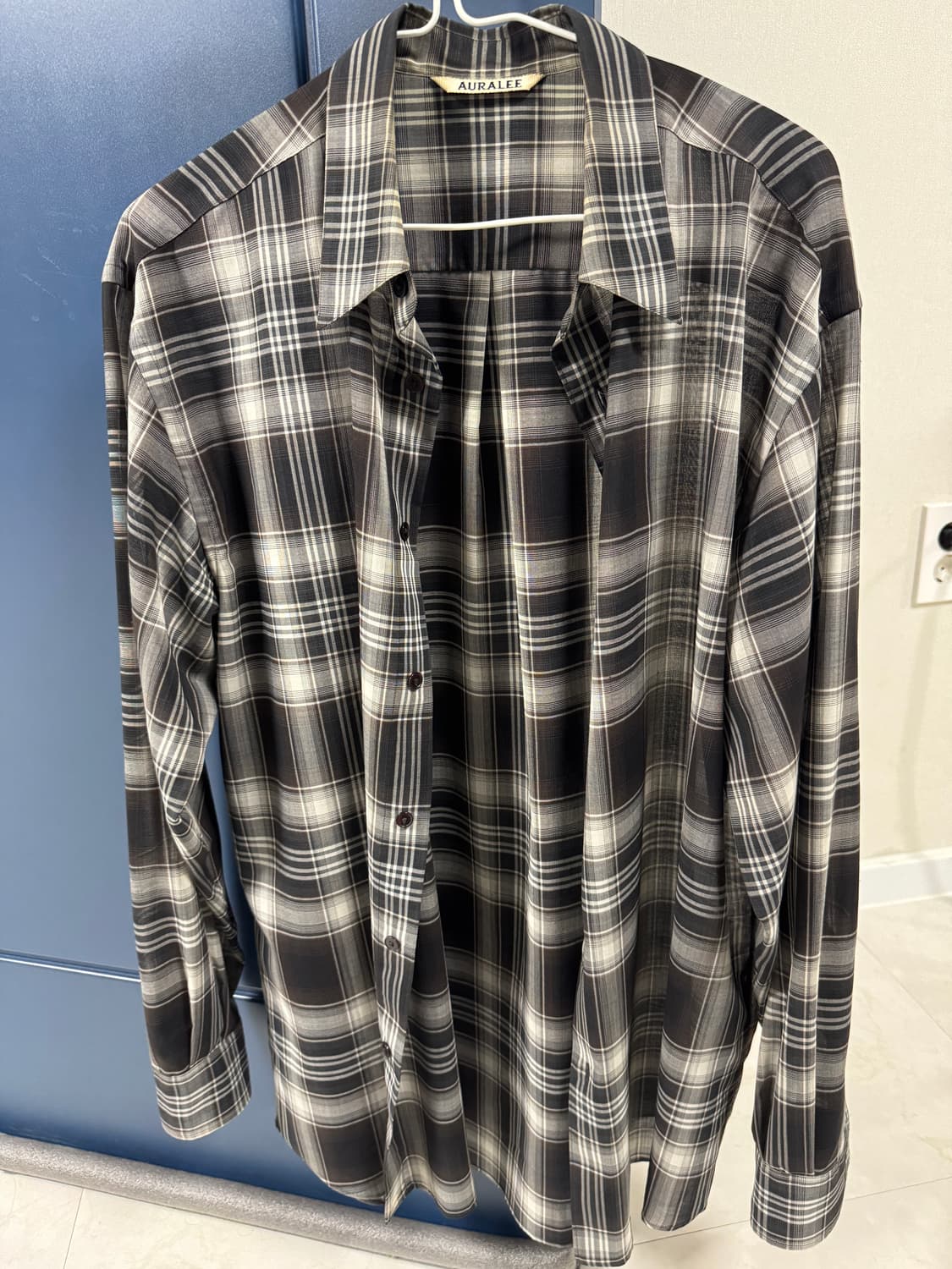 오라리 21FW 울 체크셔츠 상품이미지1