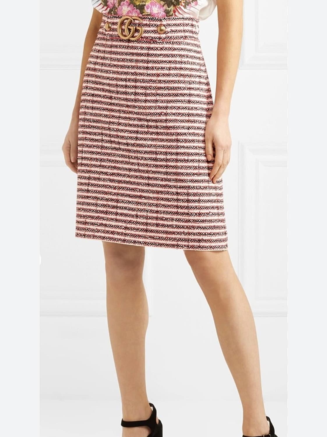 여) 구찌 GG금장 트위드 스커트  상품이미지9