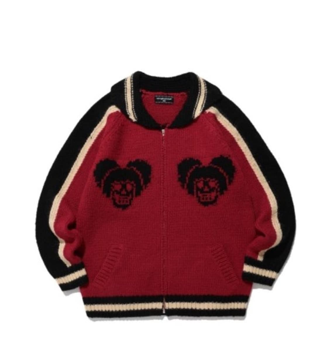 나이스고스트클럽 스컬 코위찬 스웨터 레드 상품이미지1