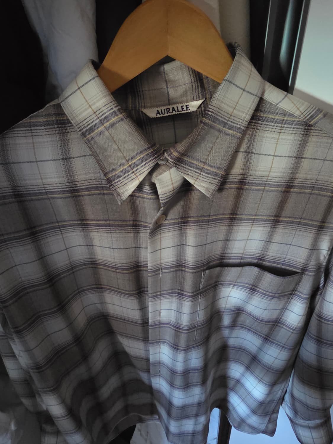 오라리 슈퍼라이트 울 체크셔츠 브라운 (23aw 3사이즈) 상품이미지2