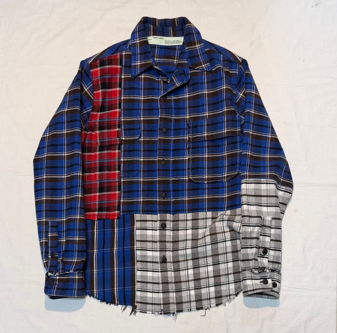 오프화이트 18FW 11주년 플란넬 멀티패턴 체크셔츠 상품이미지2