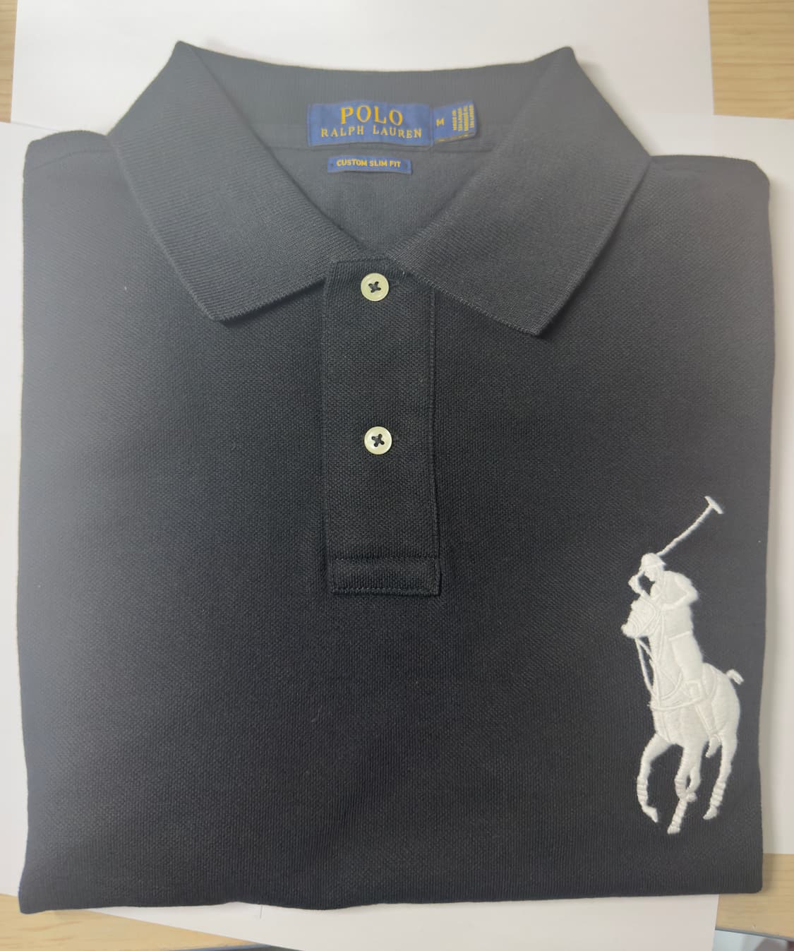 [S급] 폴로 랄프로렌 빅포니 커스텀 슬림핏 카라티 (블랙) 상품이미지1