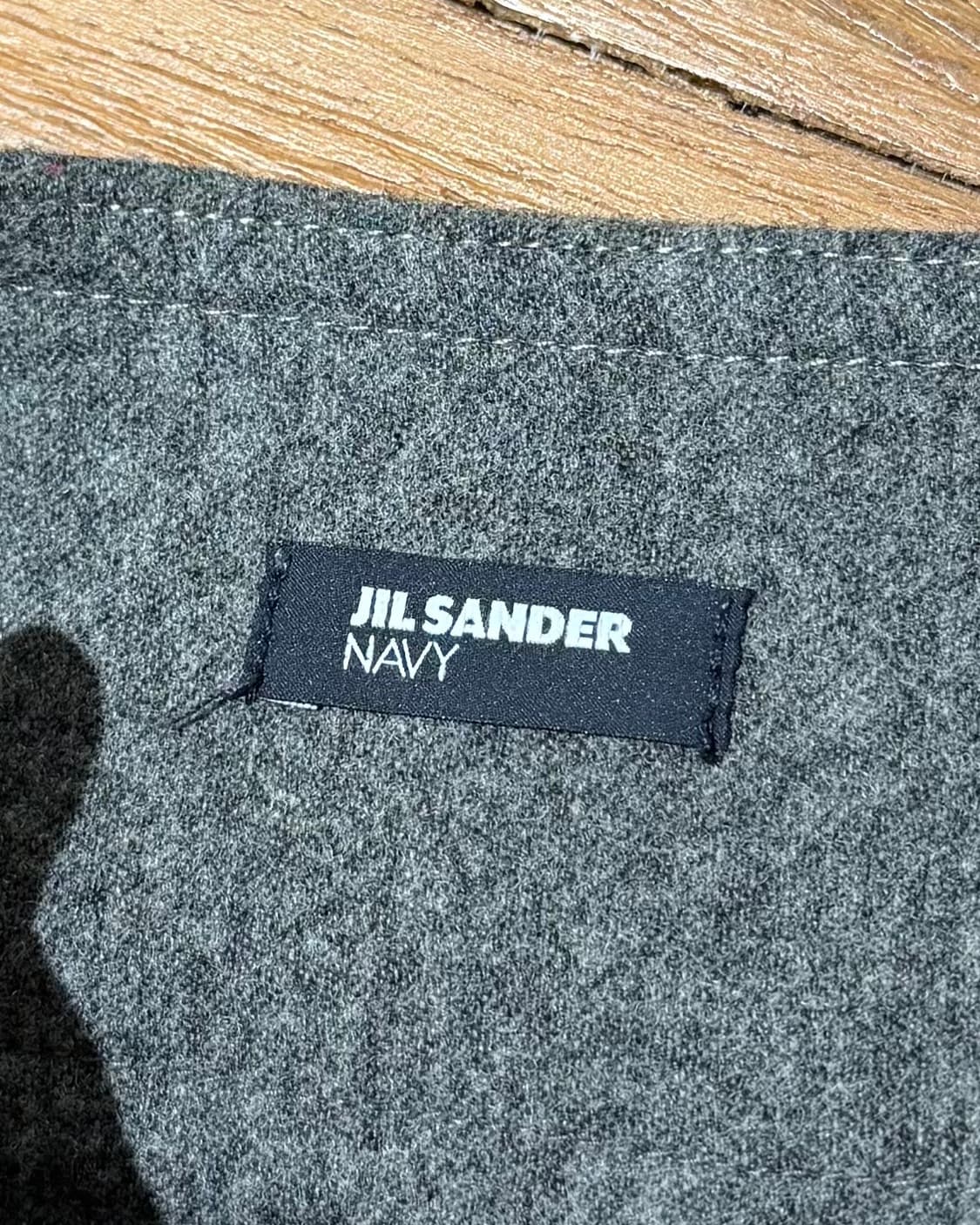 질샌더 네이비 그레이 울 스트레이트 팬츠 상품이미지7