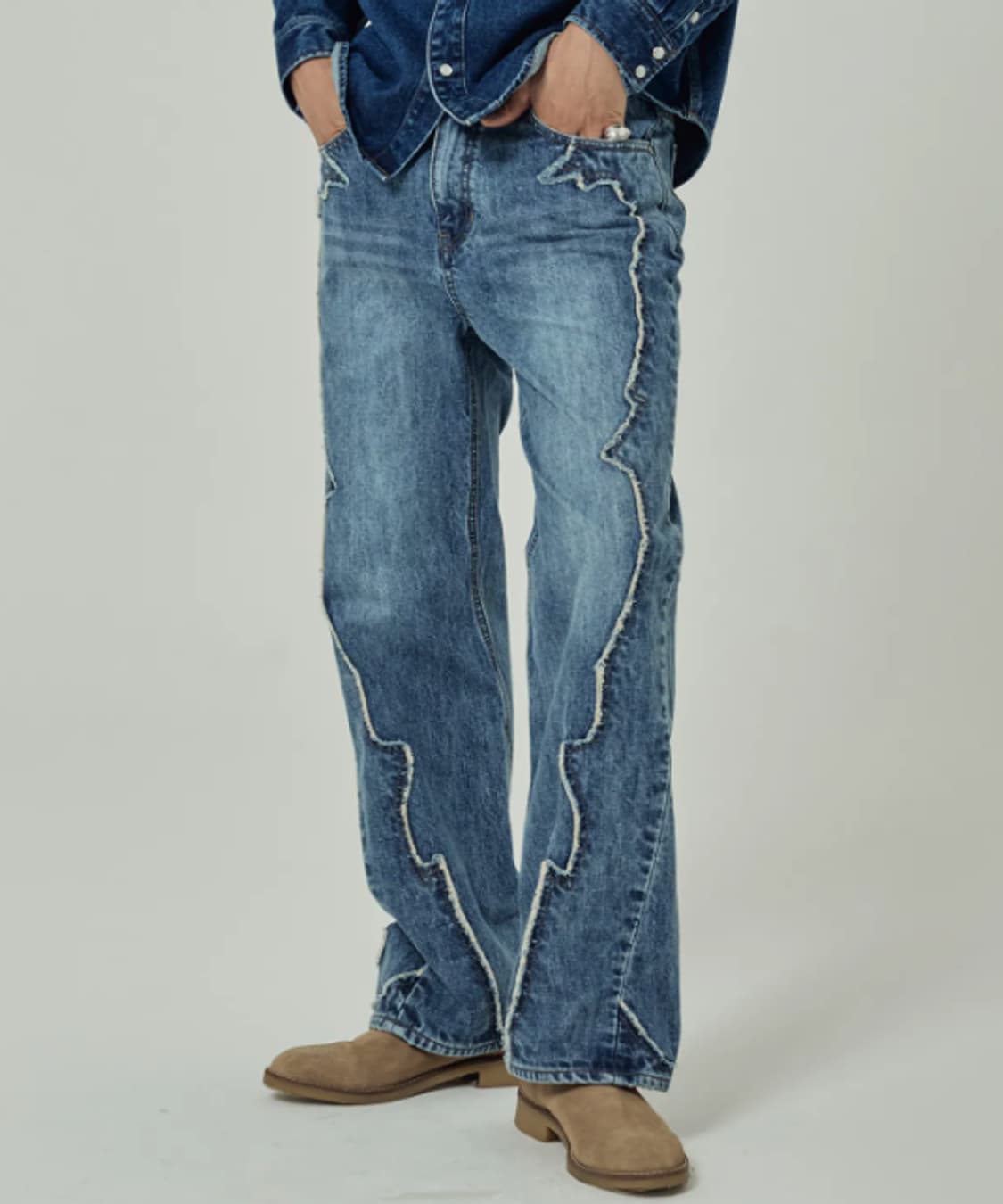 32 새제품) 랭글러 디스트로이드 플레어 데님 청바지 웨스턴 부츠컷 42 상품이미지1