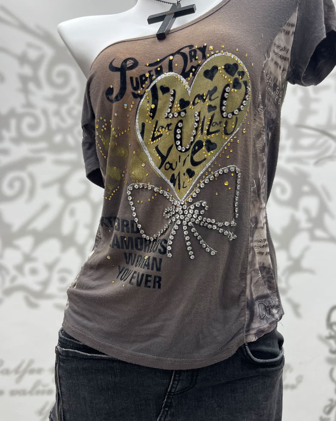 00's mesh cubic Y2K T-shirts 상품이미지4