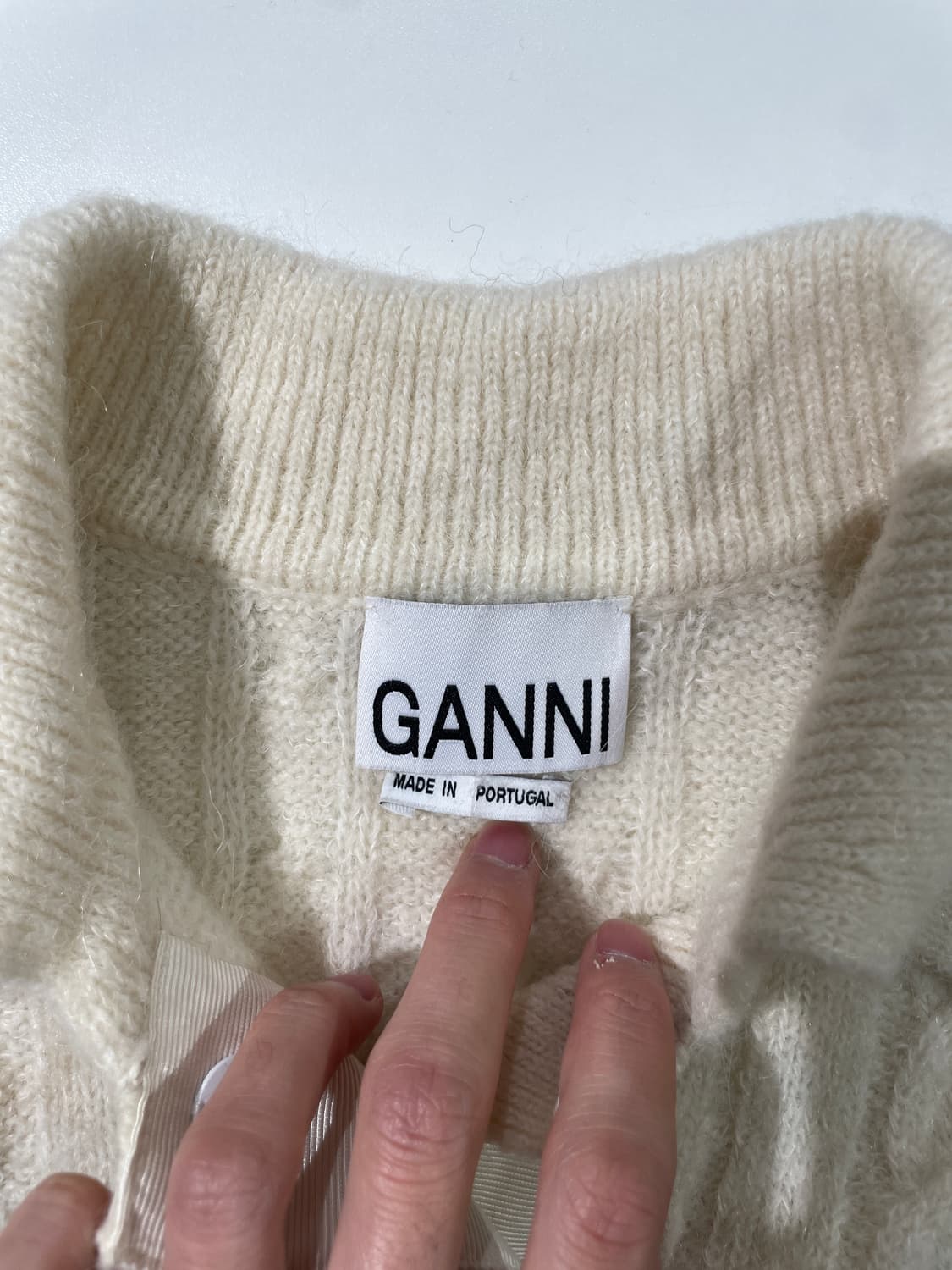 가니 아이보리 노르딕 알파카 울 케이블 니트 상품이미지7