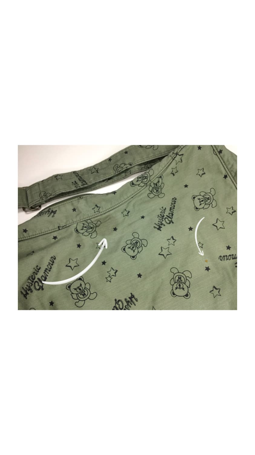 히스테릭 글레머 베어 카키 크로스백 숄더백 상품이미지2