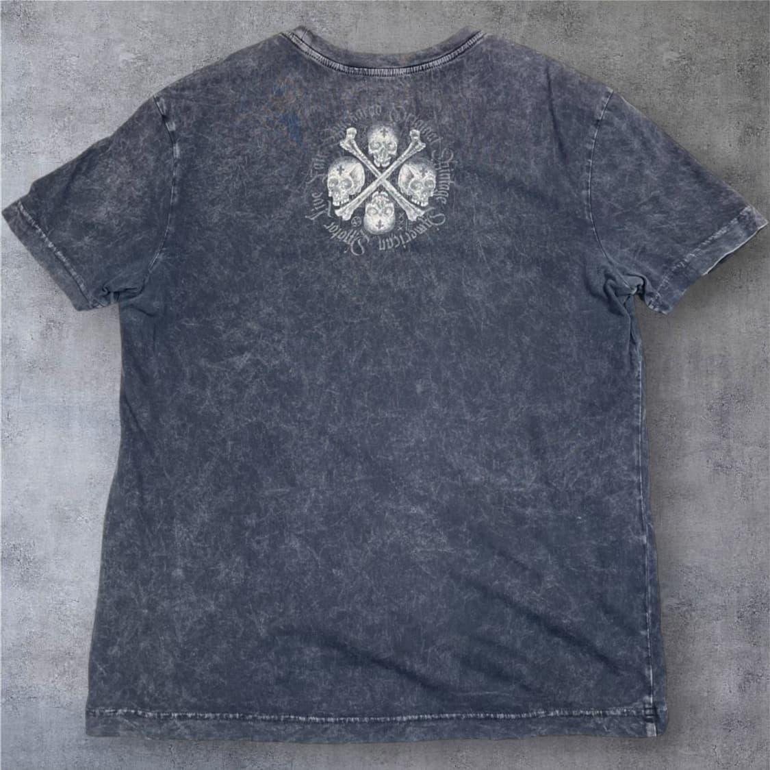 버커루 Buckaroo 차콜 빈티지 스컬 펑크 반팔 티셔츠 XL 상품이미지5
