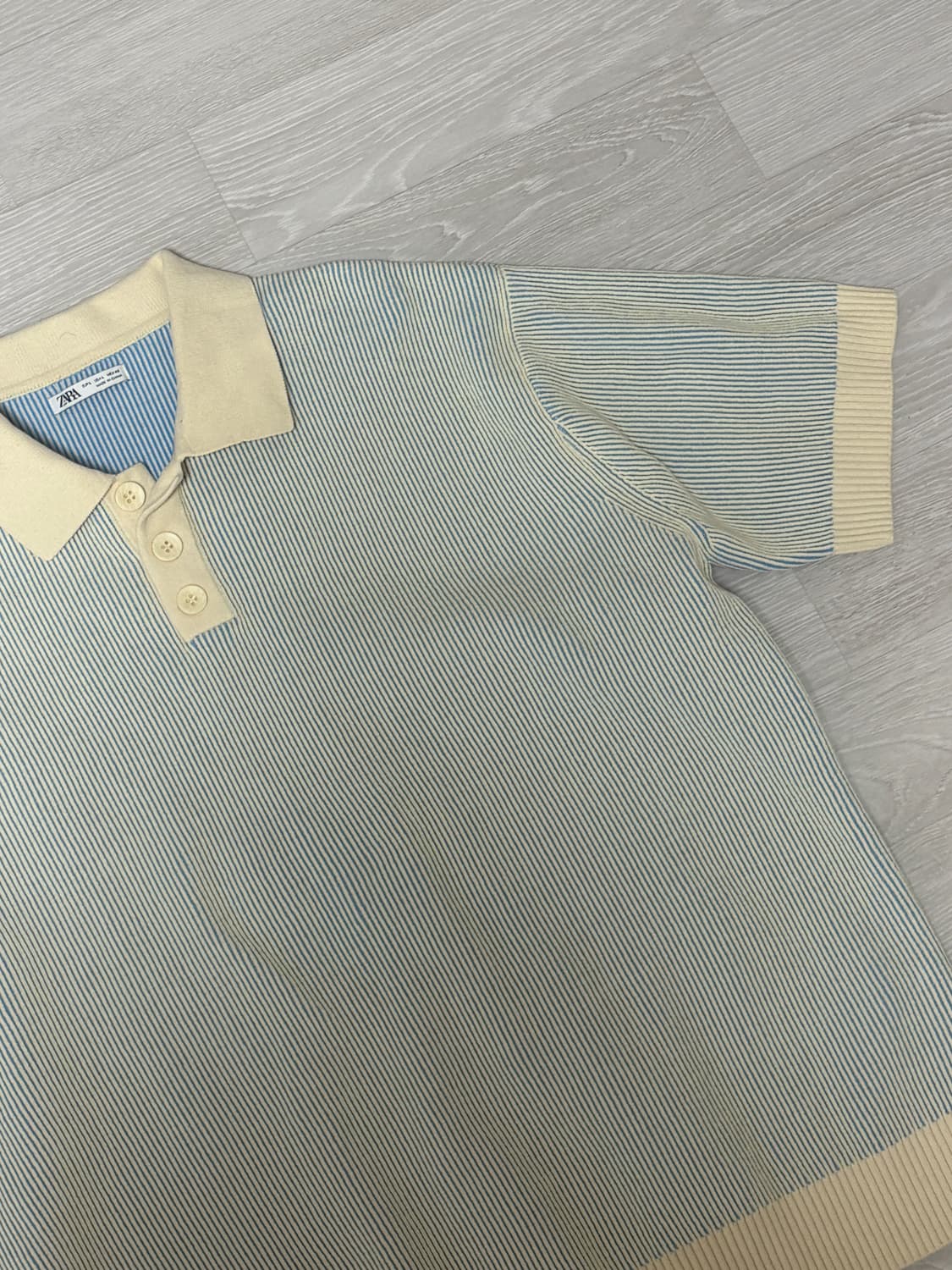 자라 버티컬 스트라이프 니트 폴로 셔츠 상품이미지2