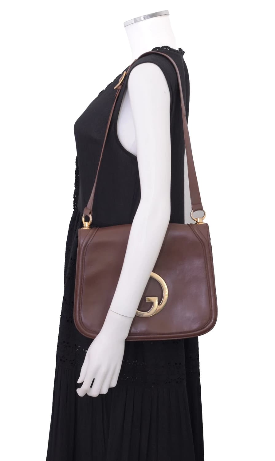 70s 구찌 빈티지 빅 G 로고 숄더백 브라운 상품이미지1