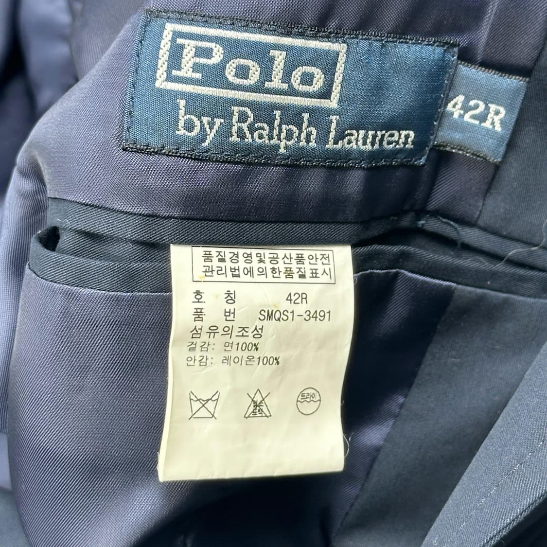 폴로 랄프로렌 클래식 투버튼 블레이져 자켓 네이비 42R 상품이미지6