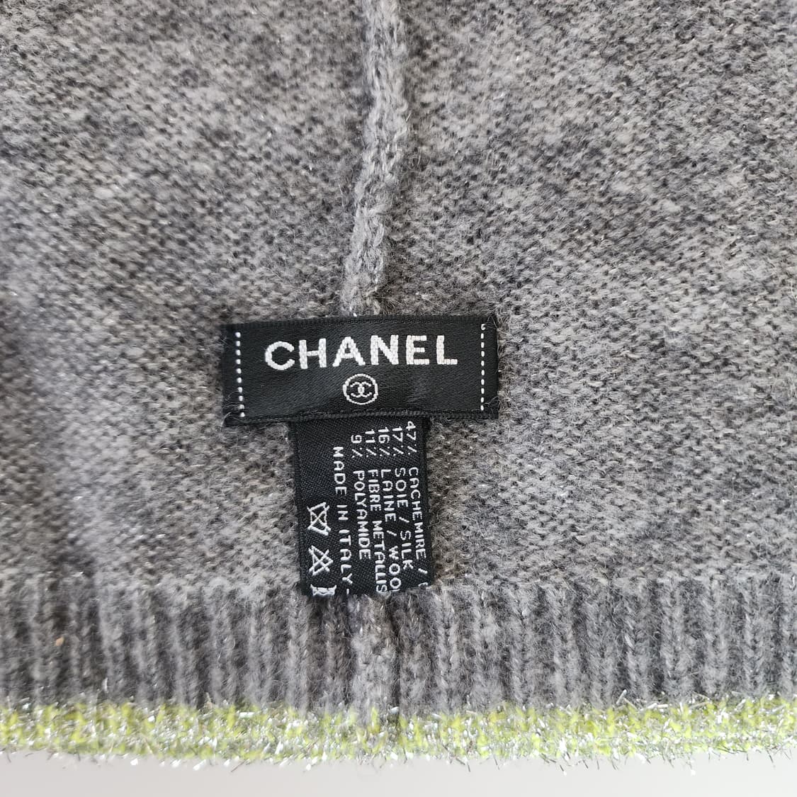 신품급 샤넬 CC로고 캐시미어 비니 멜란지 그레이 상품이미지5