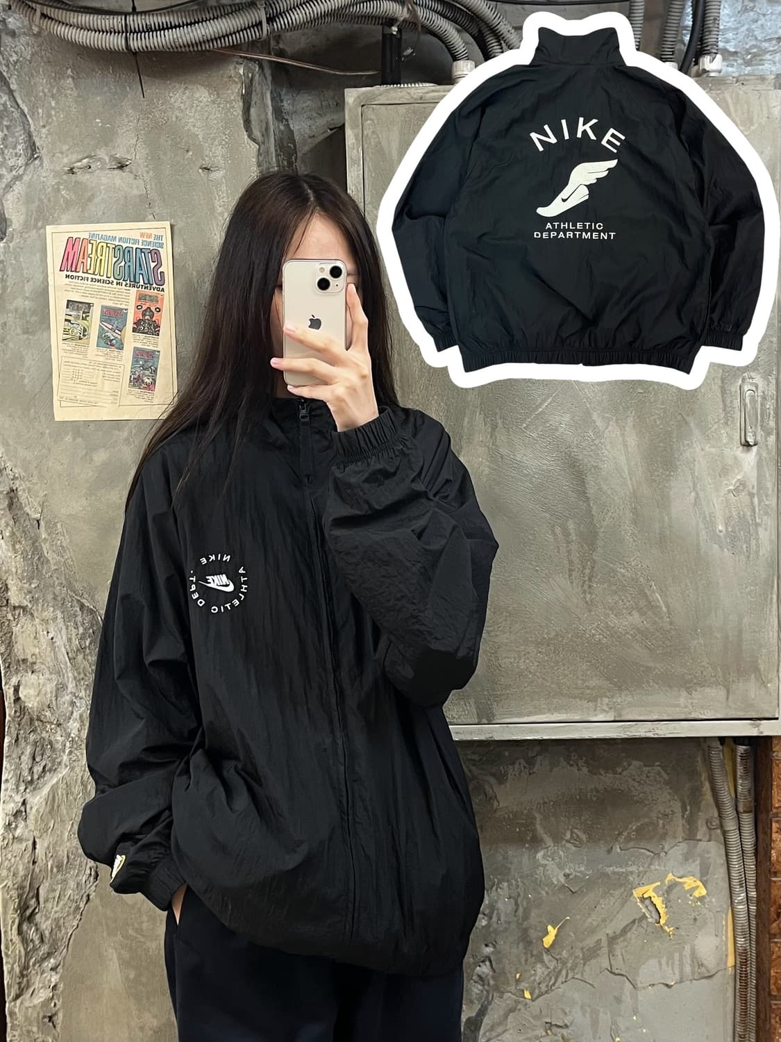 나이키 애슬레틱 우븐 바람막이 집업 블랙 XL #csz457 상품이미지1