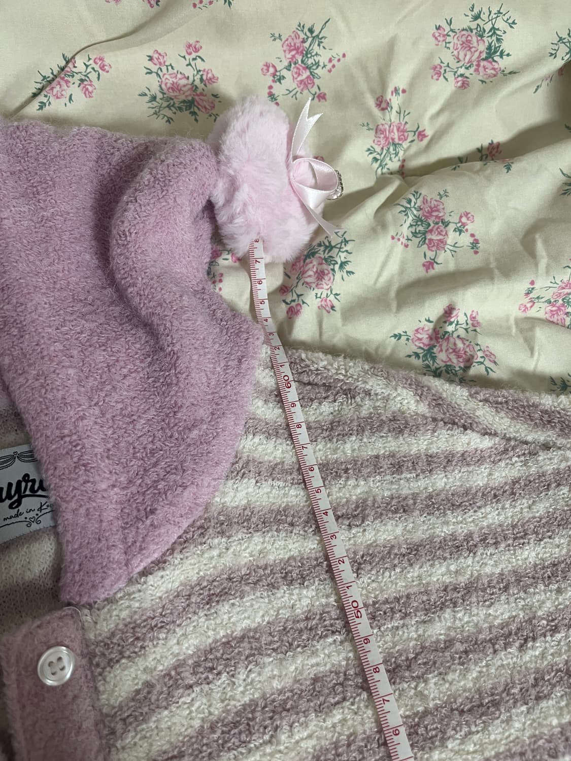 드라이로즈 크럼블 스트라이프 후드 핑크 상품이미지2