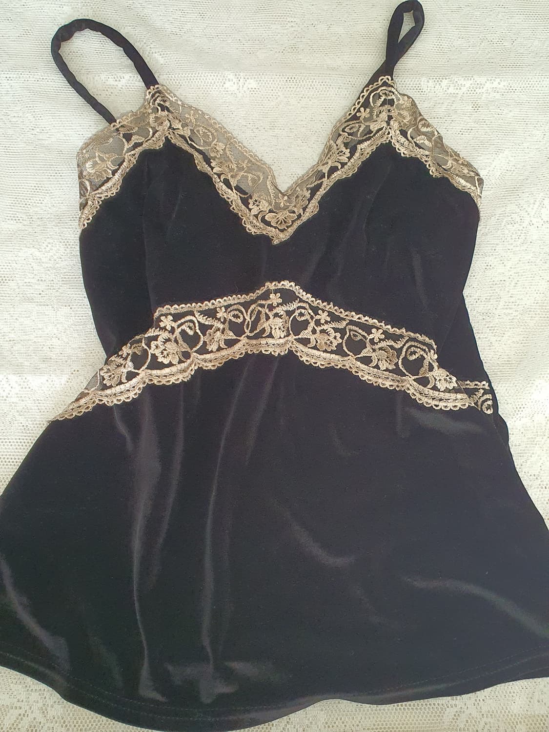 [빈티지] 벨벳 레이스 블랙 슬립 탑 상품이미지5