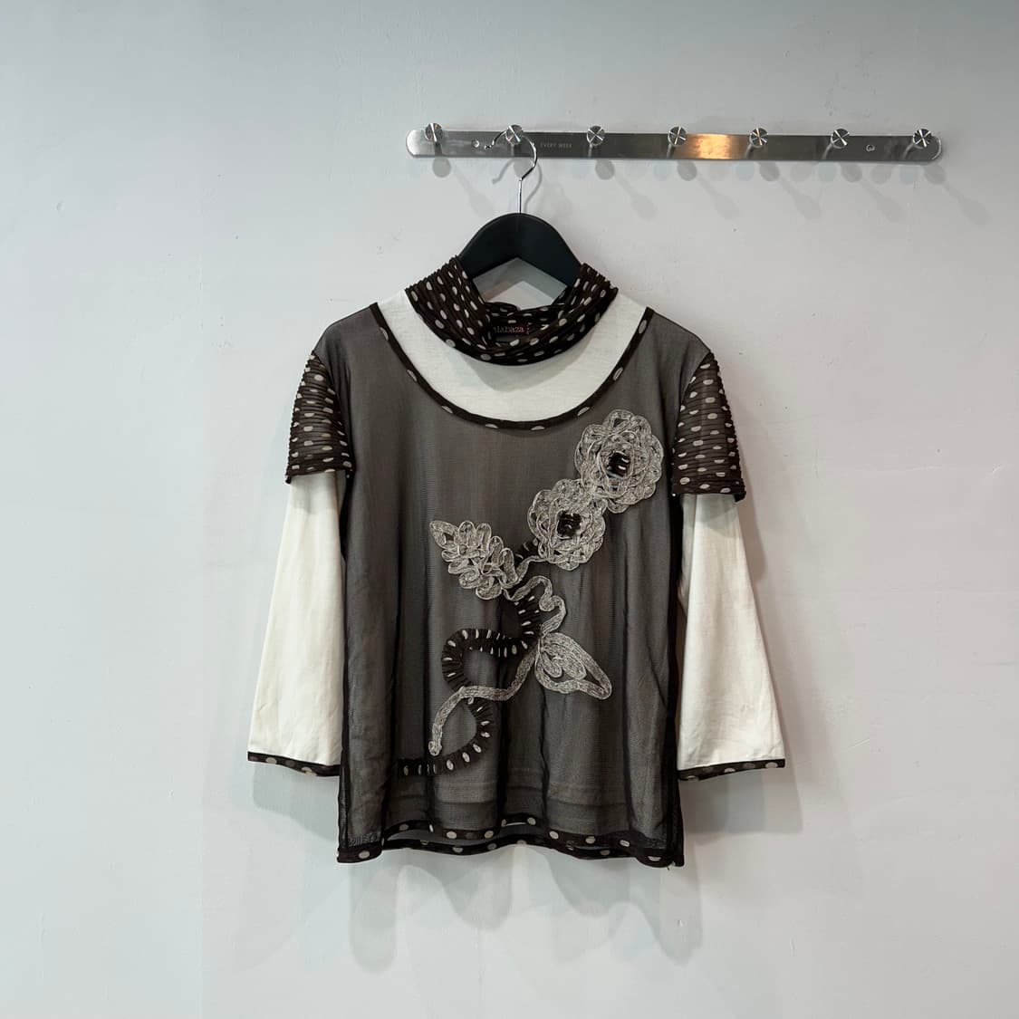 레이어드 플라워 도트 7부 탑 상품이미지2