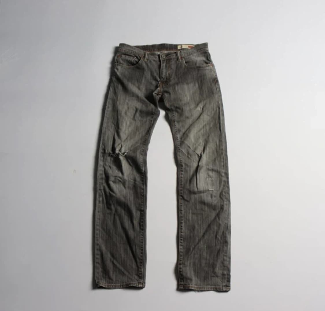 리바이스 502 그레이 데미지 데님 팬츠 상품이미지1