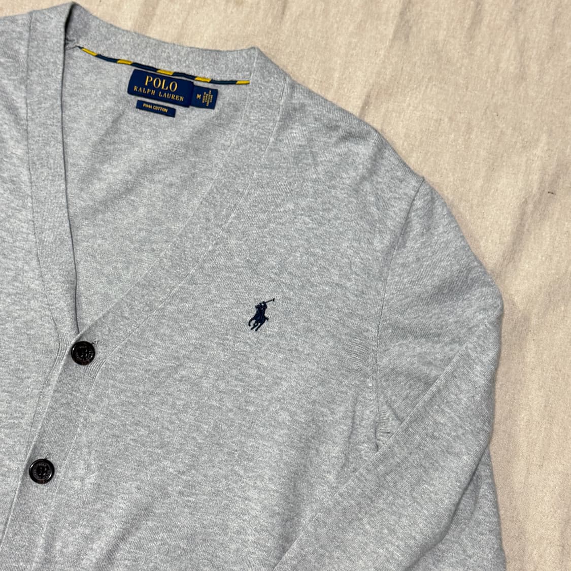 폴로랄프로렌 피마코튼 그레이 가디건 M 상품이미지2