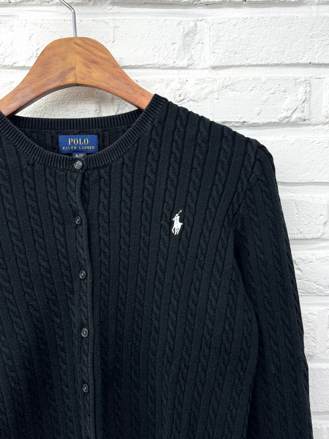 폴로 블랙 꽈베기 니트 가디건 상품이미지4