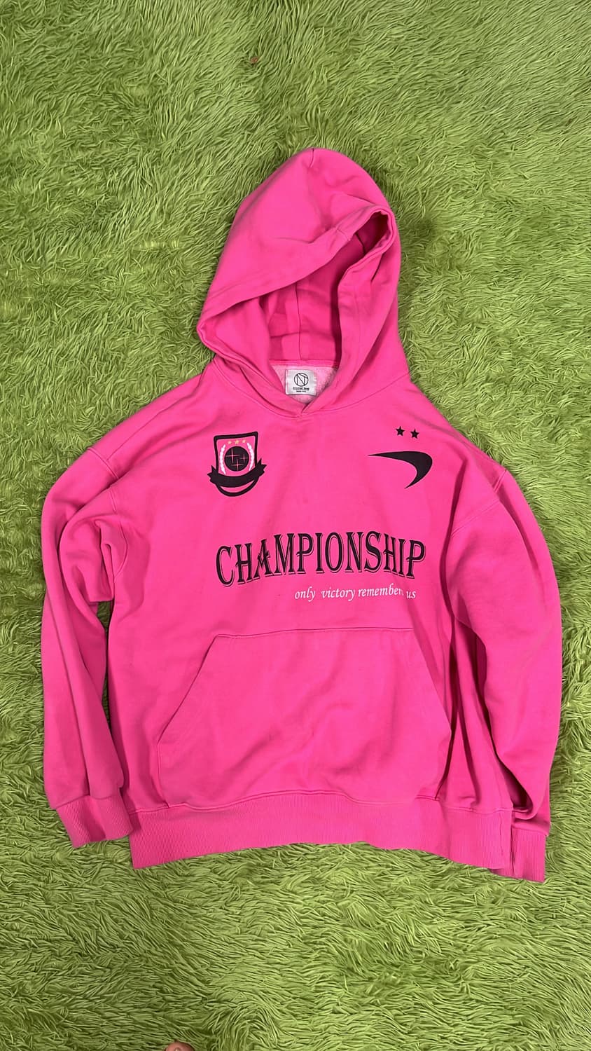 핫핑크 기모 후드티  상품이미지1