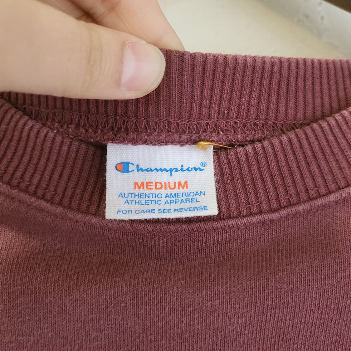 챔피온 버건디 백로고 맨투맨 M사이즈 상품이미지3