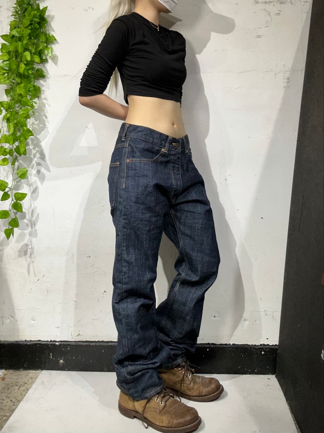 타미 진스 진청 프린팅 와이드 데님 팬츠 청바지 S 상품이미지2