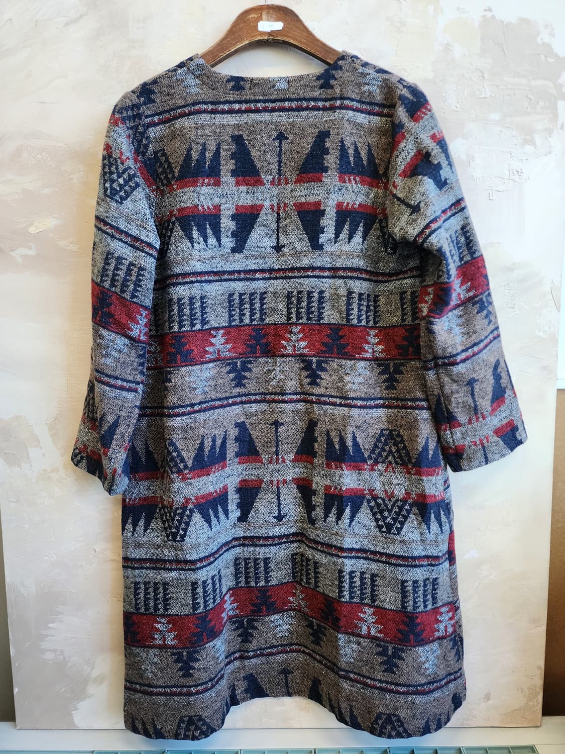 새상품 패턴 롱 오픈 가디건 상품이미지3