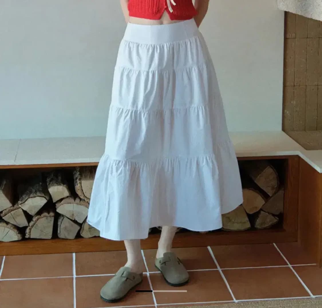 튜드먼트 Tiered long skirt ivroy 상품이미지1