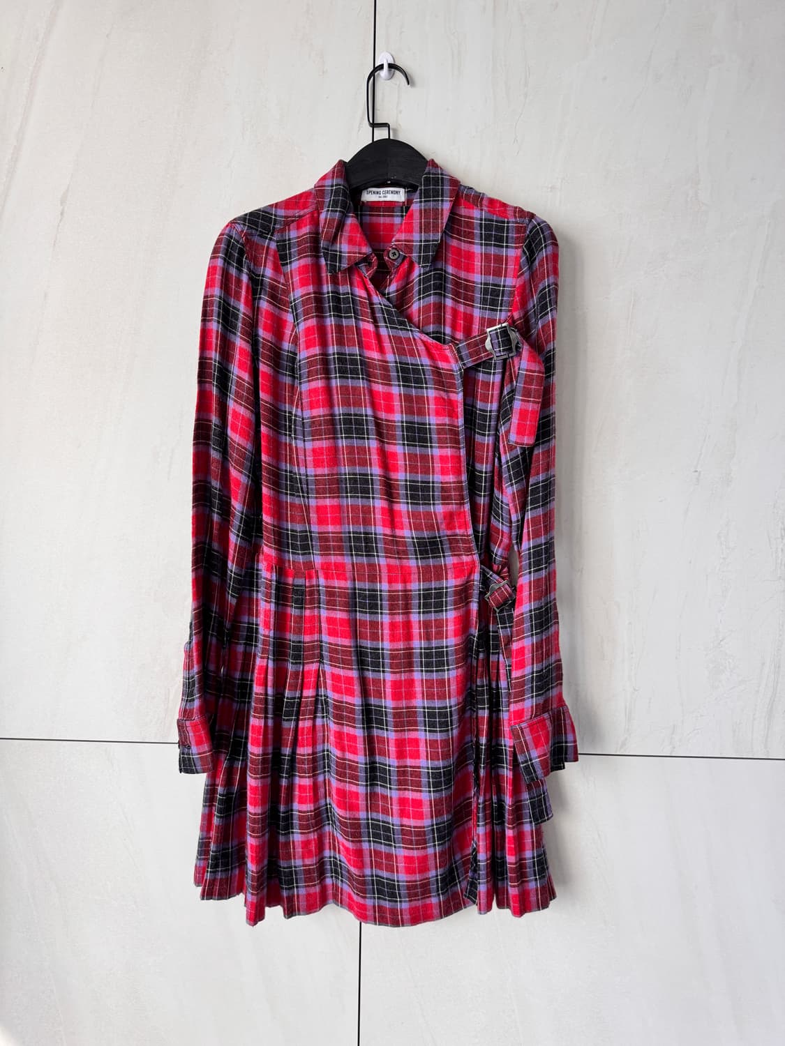 새상품 컨디션 Opening Ceremony 체크 셔츠 원피스6(55사이 상품이미지9