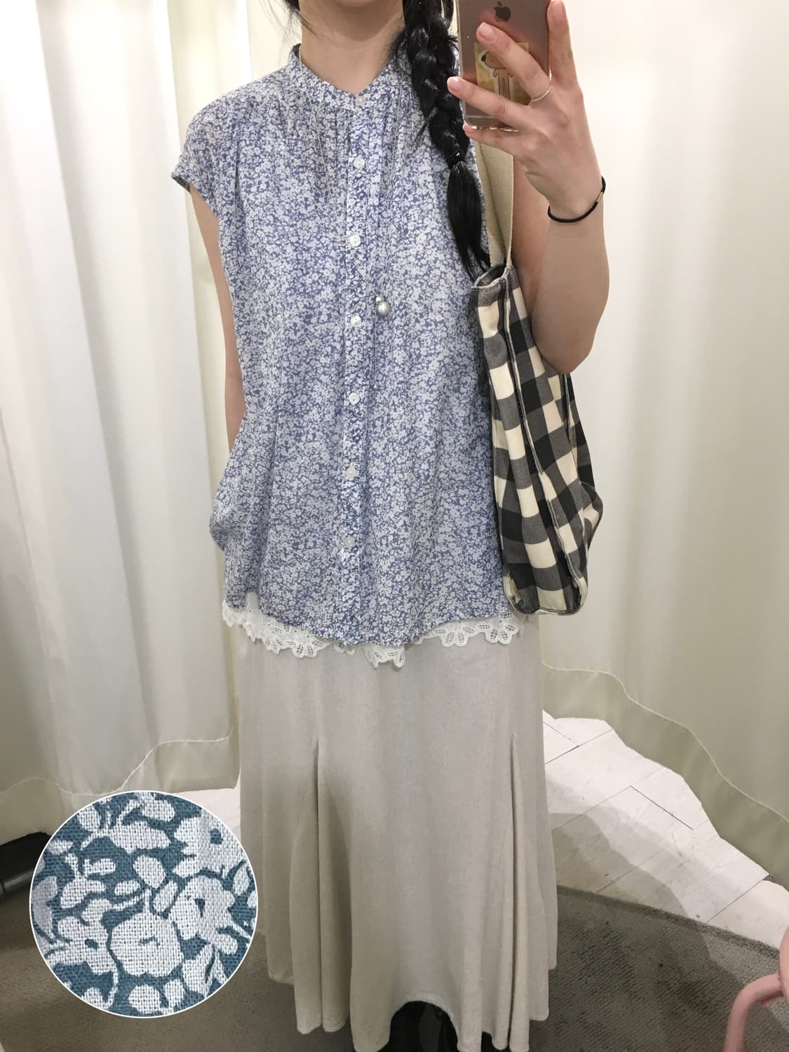 잔꽃 민소매 블라우스 상품이미지1