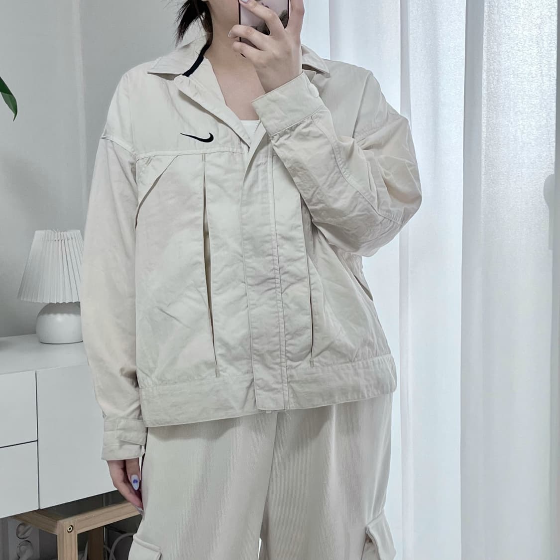 [정품] 나이키 아이보리 빅스우시 우븐 바람막이 [ XS ] 상품이미지4