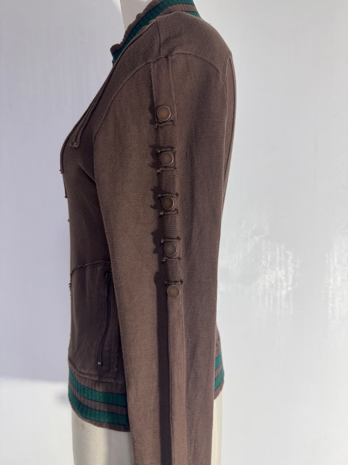 Koji tachiyama 컷오프 테이프 디테일 집업 자켓 y2k 상품이미지7