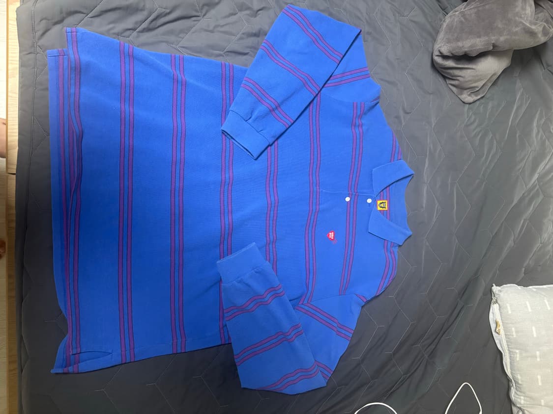 휴먼메이드 롱슬리브 폴로(카라티) 블루 XL사이즈 상품이미지3