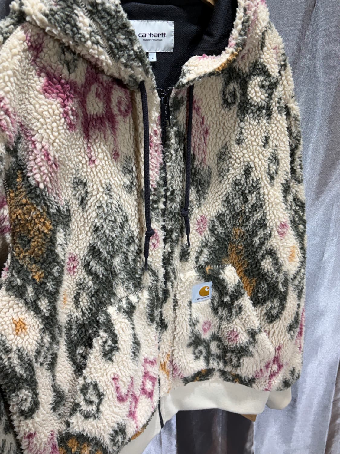 L 칼하트 WIP 프렌티스 사이프러스 바루 자카드 후디 플리스 상품이미지4