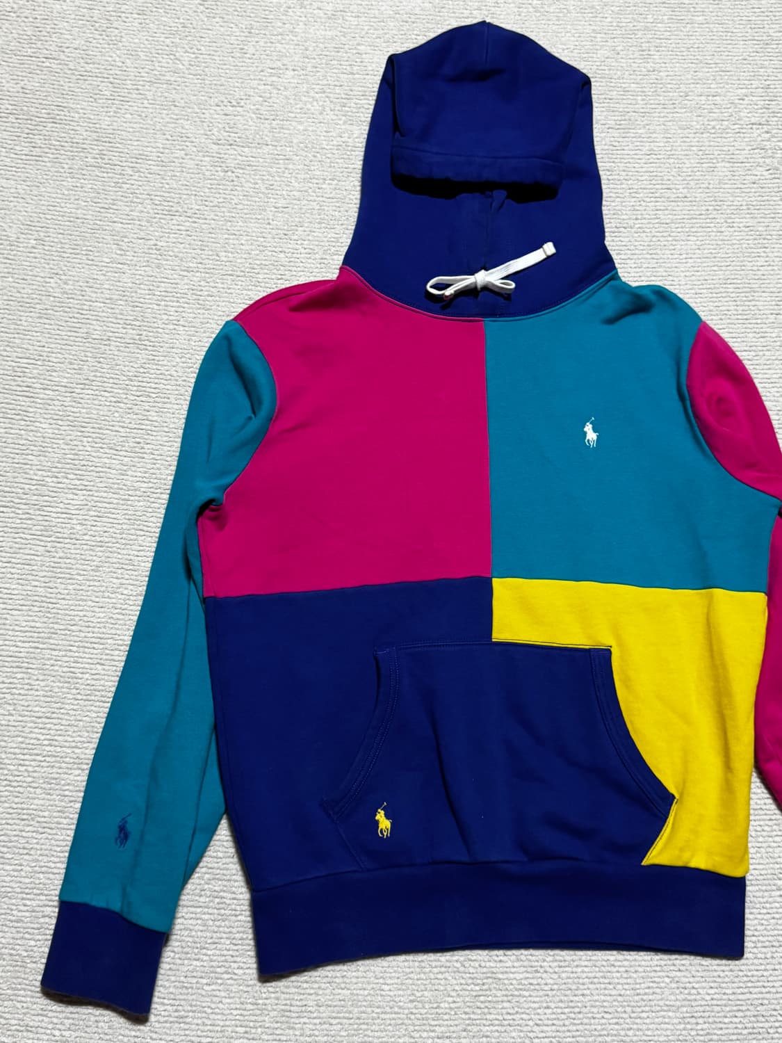 폴로 랄프로렌 컬러블록 후드티 M 상품이미지4