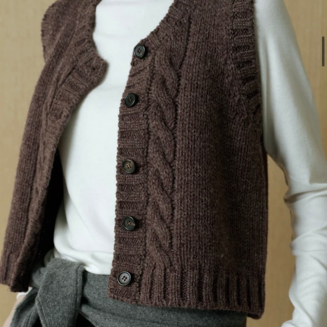 더라이 케이블 버튼 베스트 브라운 상품이미지3