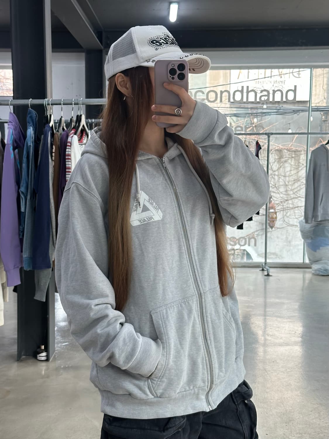 팔라스 코튼 후드자켓 멜란지그레이 상품이미지1