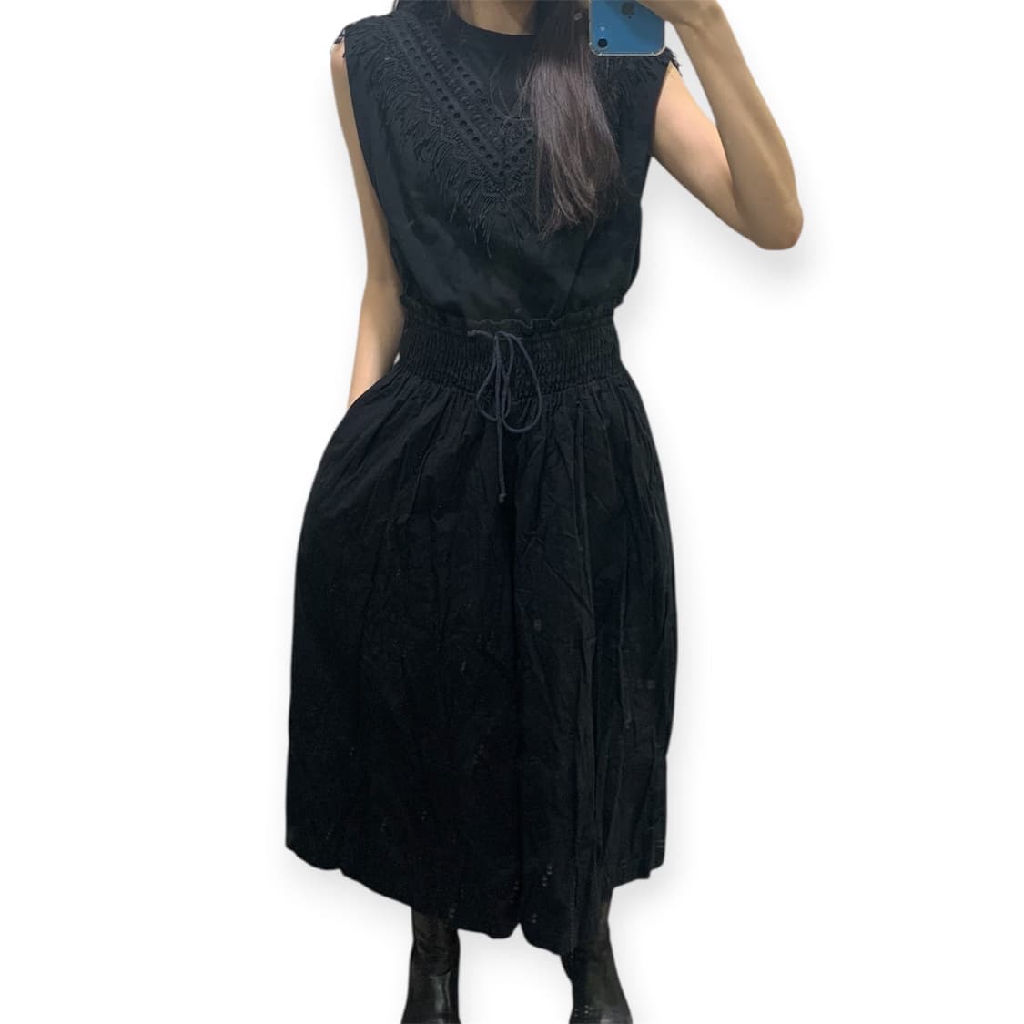 프릴장식 sugar spoon 블랙민소매티 상품이미지3