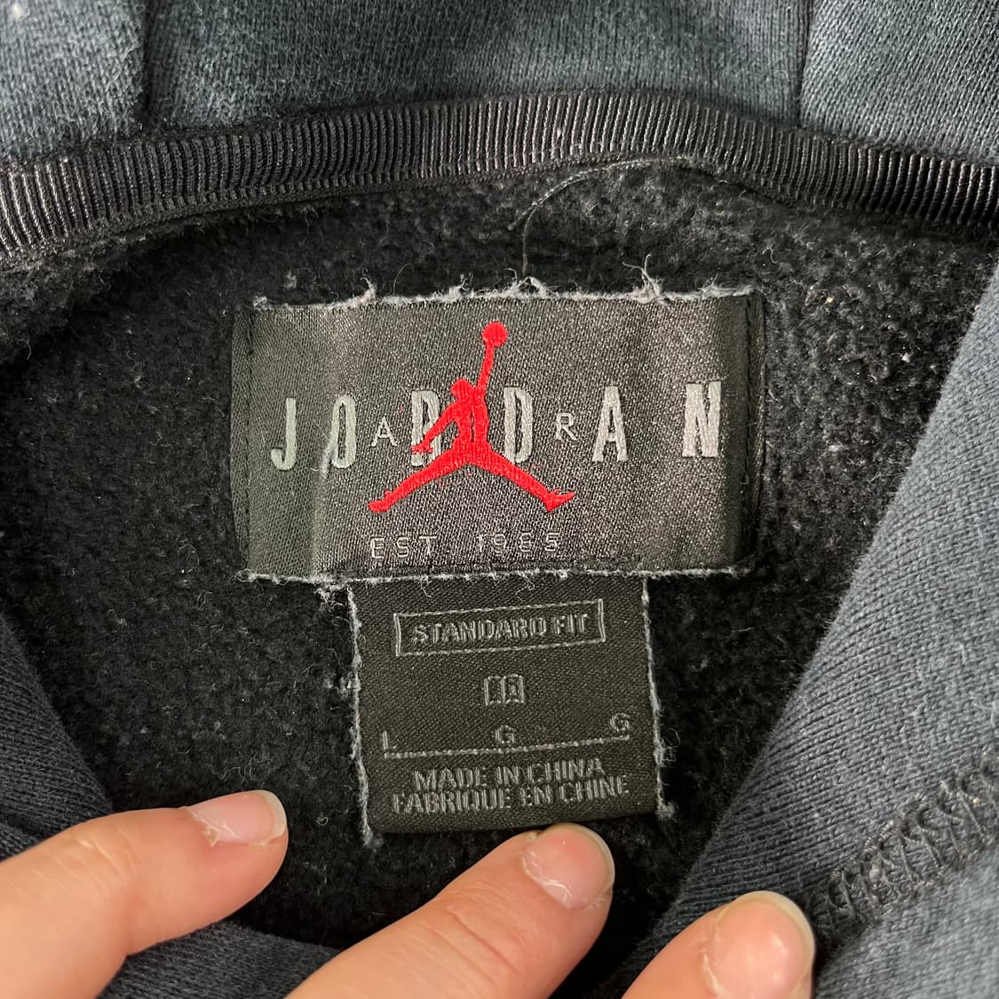 100 조던 패치로고 네이비 후드티 상품이미지3