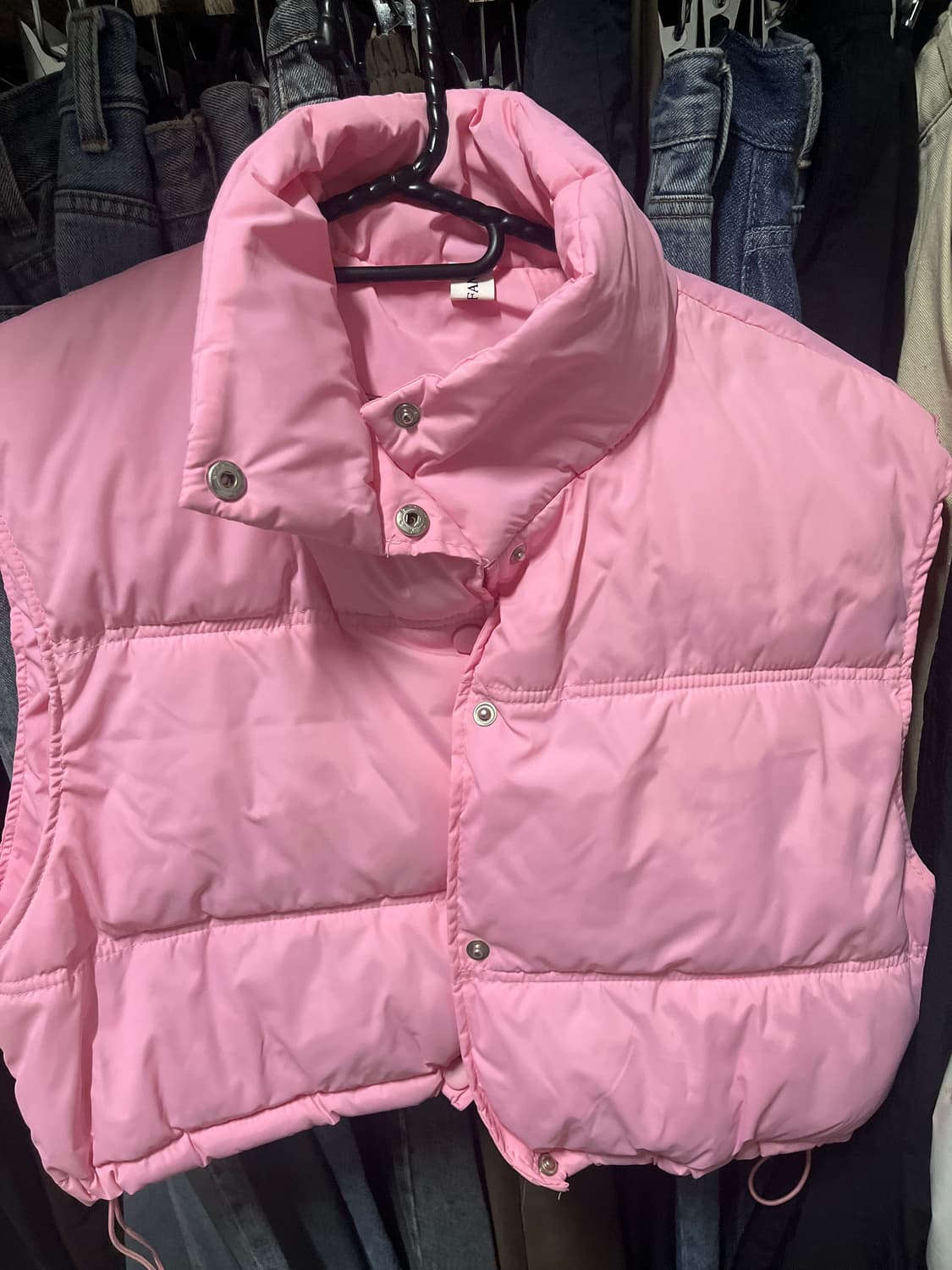 핑크 패딩 조끼 상품이미지1