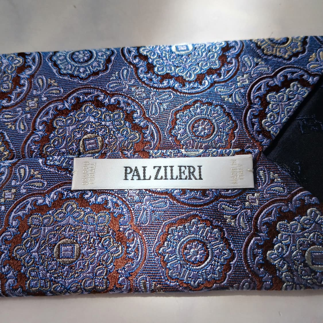 빨질레리 실크 블루 페이즐리 넥타이 8.6cm S~A+등급 E797 상품이미지7